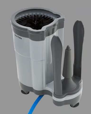 Gerät zum Gläserspülen, mit Bürsten und Wasserdüse zum Klarspülen